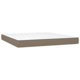 Sommier à lattes de lit matelas LED Taupe 180x200 cm Tissu