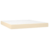 Sommier à lattes de lit matelas LED Crème 180x200 cm Tissu