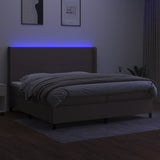 Sommier à lattes de lit matelas LED Taupe 200x200 cm Tissu