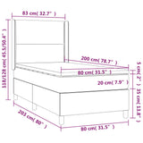 Lattenrost, LED-Matratze, Blau, 80 x 200 cm, Stoff