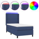 Sommier à lattes de lit matelas LED Bleu 90x190 cm Tissu