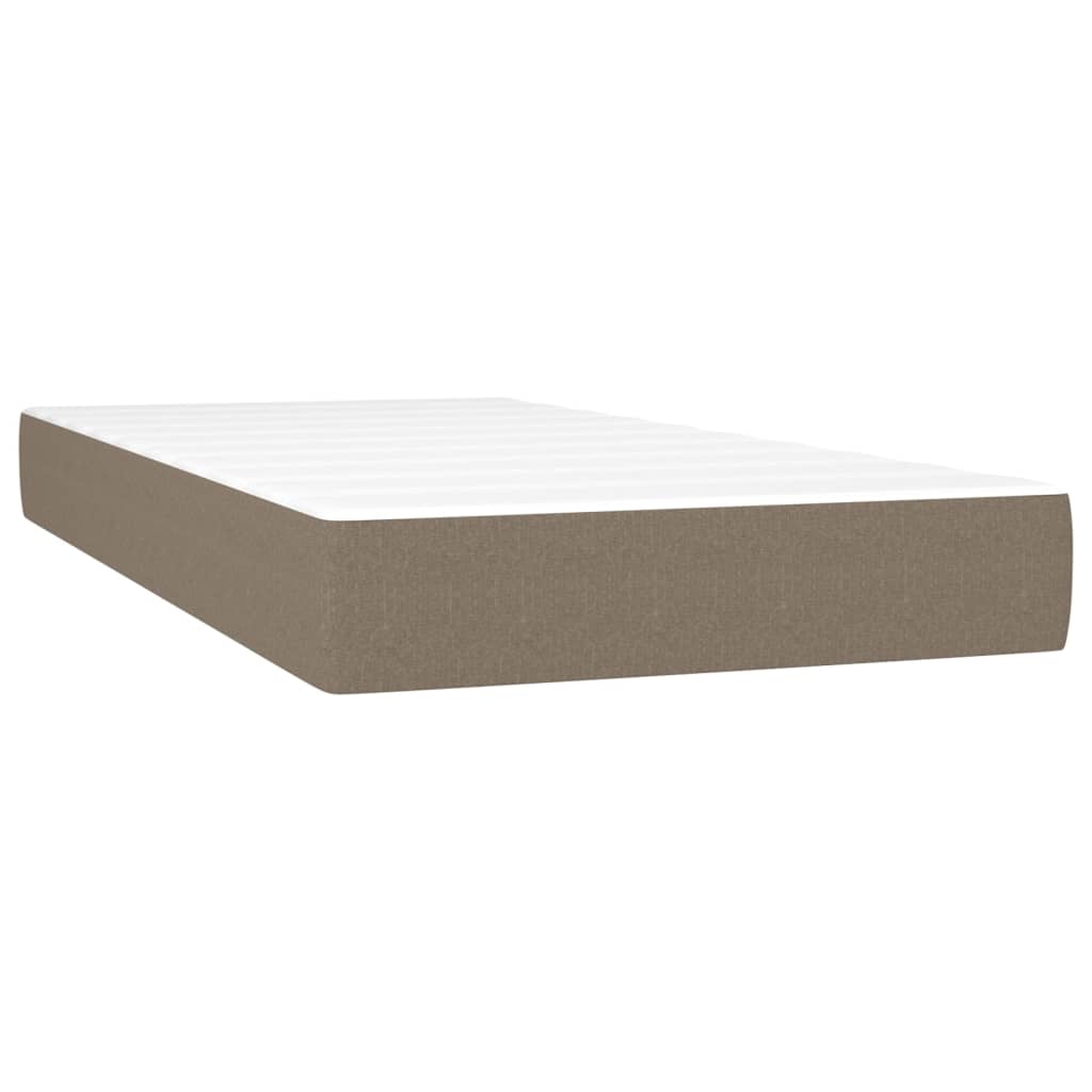 Sommier à lattes de lit matelas LED Taupe 100x200 cm Tissu