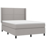 Sommier à lattes de lit matelas LED Gris clair 140x190 cm Tissu