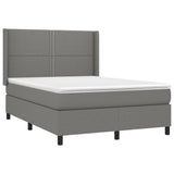 Sommier à lattes de lit matelas LED Gris foncé 140x190 cm Tissu