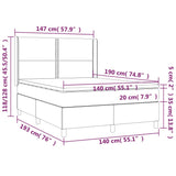 Lattenrost LED-Matratze Schwarz 140x190 cm Stoff