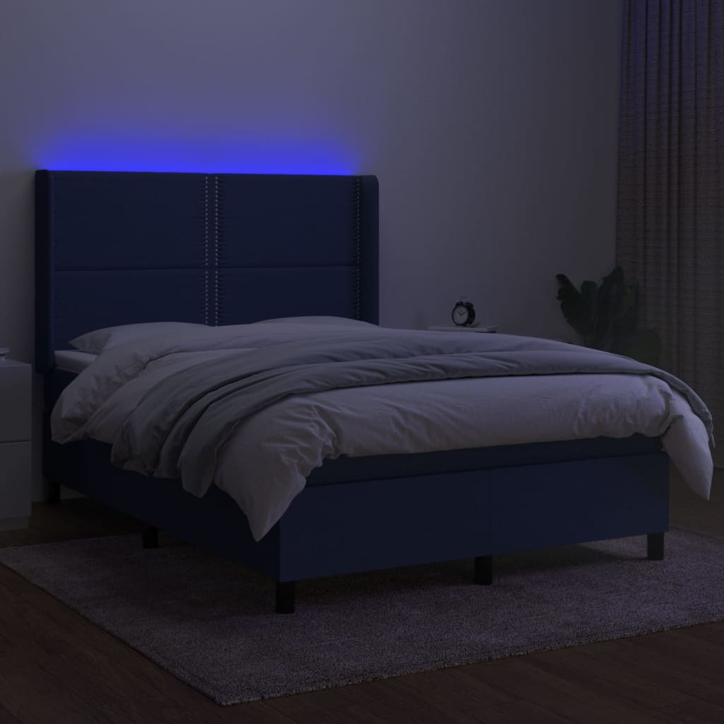 Lattenrost LED-Matratze Blau 140x190 cm Stoff