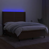 Sommier à lattes de lit matelas LED Marron foncé 140x200 cm