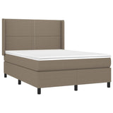 Sommier à lattes de lit matelas LED Taupe 140x200 cm Tissu