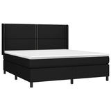 Sommier à lattes de lit matelas LED Noir 160x200 cm Tissu