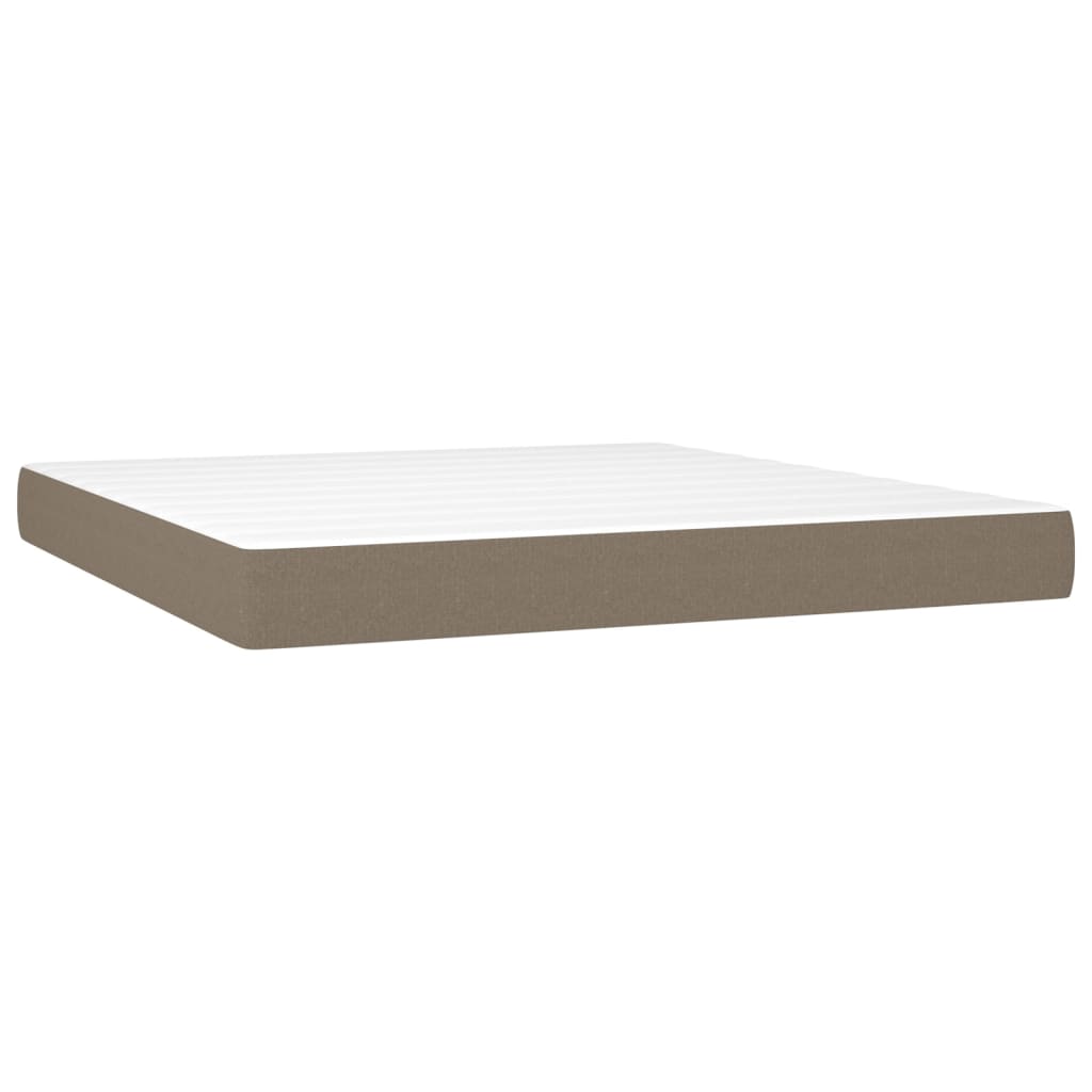 Sommier à lattes de lit matelas LED Taupe 160x200 cm Tissu