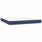 Sommier à lattes de lit matelas LED Bleu 160x200 cm Tissu