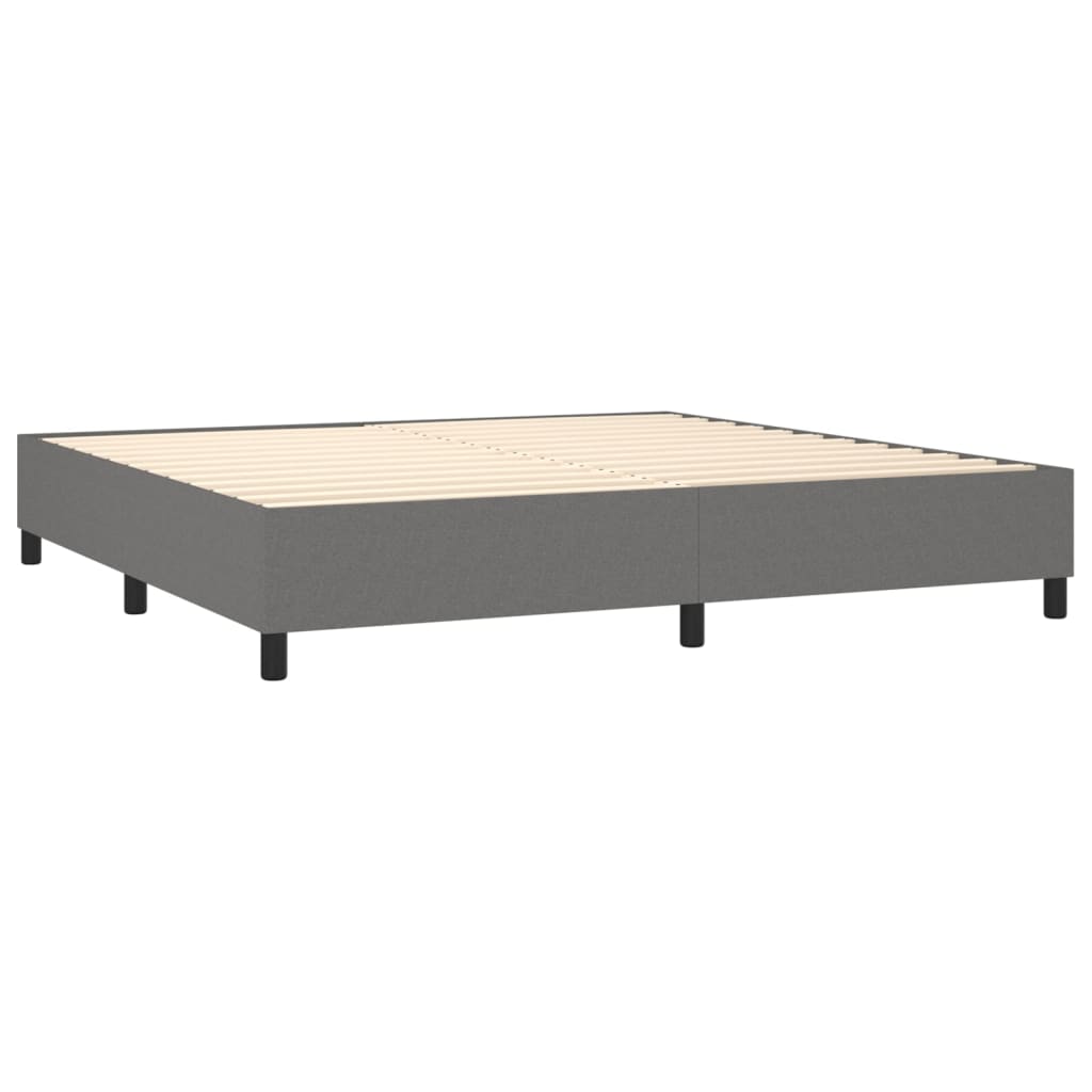 Sommier à lattes de lit matelas LED Gris foncé 200x200 cm Tissu