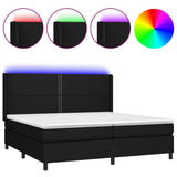 Sommier à lattes de lit matelas LED Noir 200x200 cm Tissu