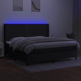 Sommier à lattes de lit matelas LED Noir 200x200 cm Tissu