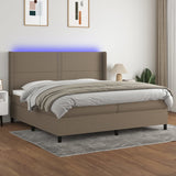 Sommier à lattes de lit matelas LED Taupe 200x200 cm Tissu