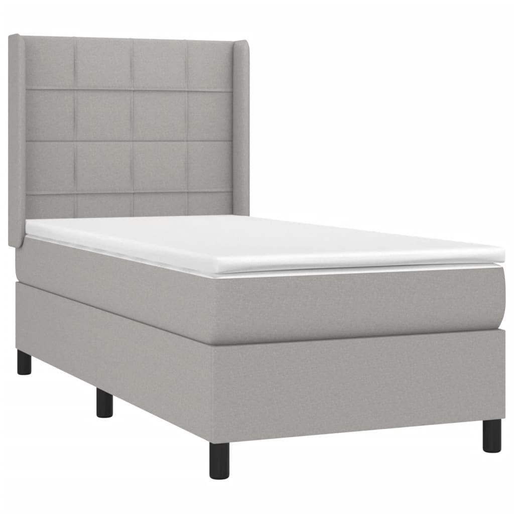 Sommier à lattes de lit matelas LED Gris clair 90x190cm Tissu