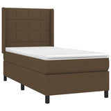 Slatted bed base with mattress and LED Dark brown 100x200 cm