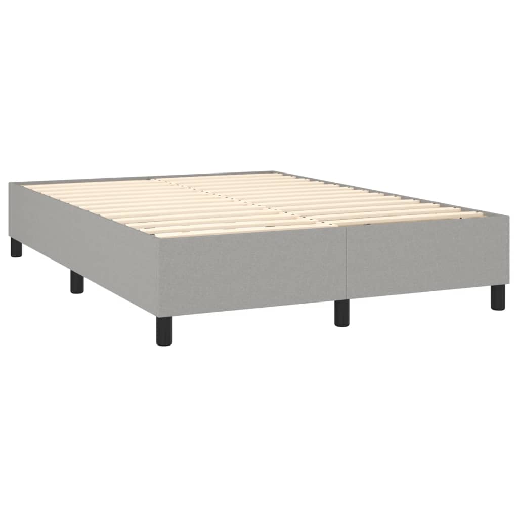 Slatted bed base LED mattress Light gray 140x190 cm Fabric