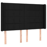 Sommier à lattes de lit matelas et LED Noir 140x190 cm Tissu