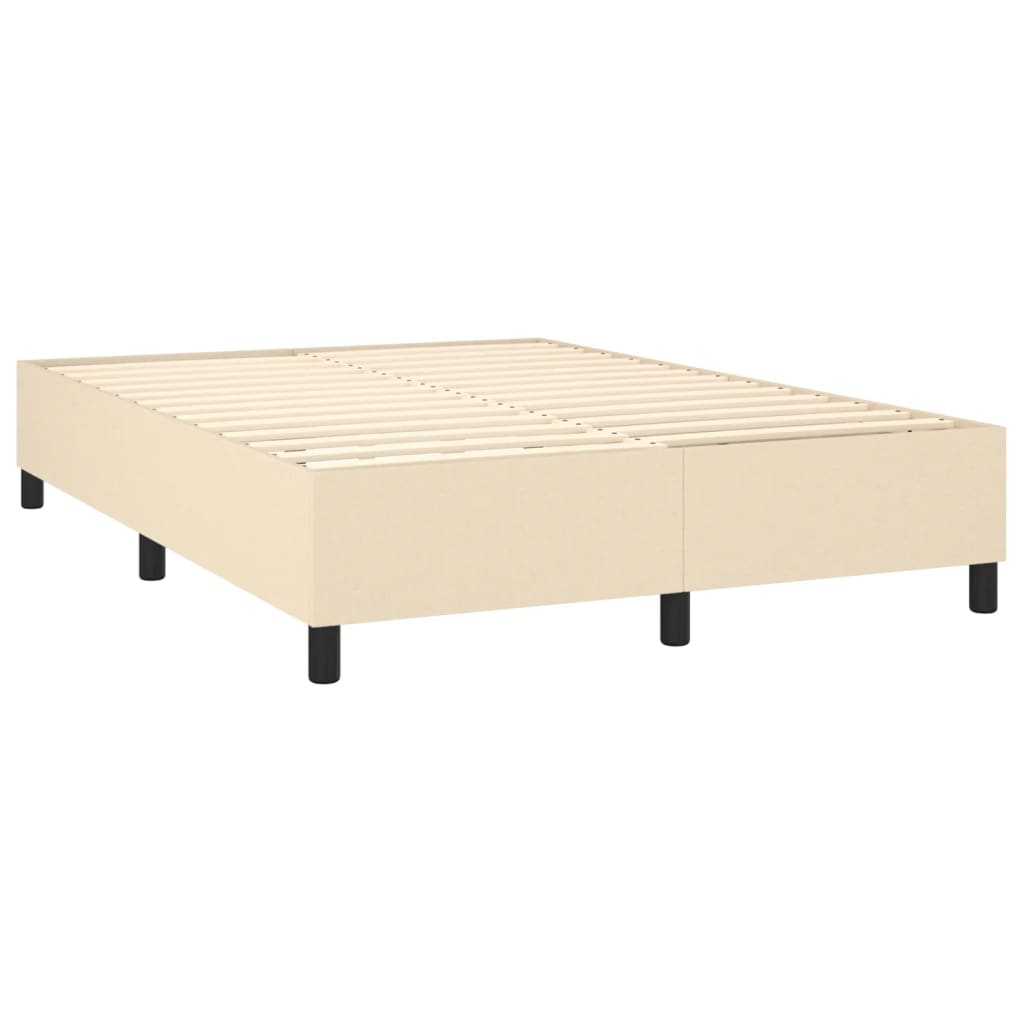 Bed slatted base mattress and LED Cream 140x190 cm Fabric