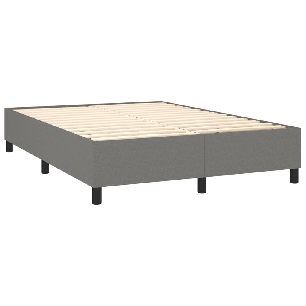 Slatted bed base LED mattress Dark gray 140x200 cm Fabric