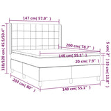 Lattenrostmatratze und LED-Stoff in Schwarz 140 x 200 cm