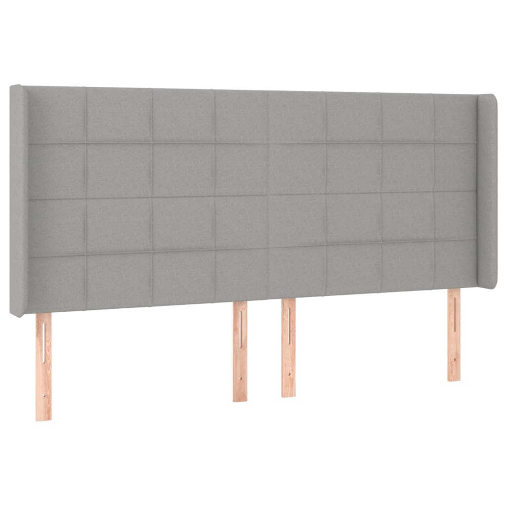 Sommier à lattes de lit matelas LED Gris clair 160x200 cm Tissu