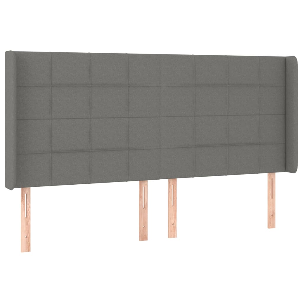 Sommier à lattes de lit matelas LED Gris foncé 160x200 cm Tissu