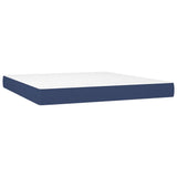 Bed slatted base mattress and LED Blue 160x200 cm Fabric