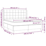 Lattenrost LED-Matratze Dunkelgrau 180x200 cm Stoff