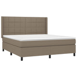 Slatted bed base with mattress and LED Taupe 180x200 cm Fabric