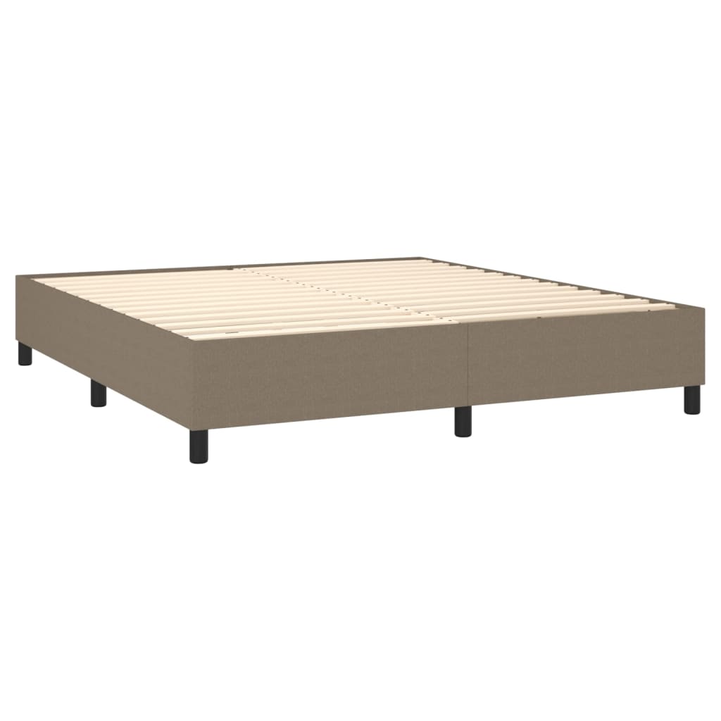 Slatted bed base with mattress and LED Taupe 180x200 cm Fabric