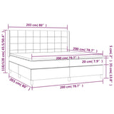 Lattenrost LED-Matratze Hellgrau 200x200 cm Stoff