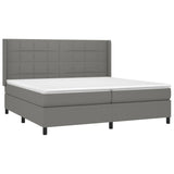 Sommier à lattes de lit matelas LED Gris foncé 200x200 cm Tissu