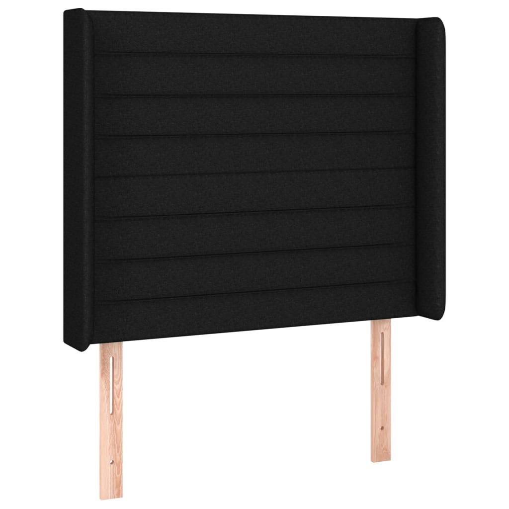 Sommier à lattes de lit matelas et LED Noir 80x200cm Tissu