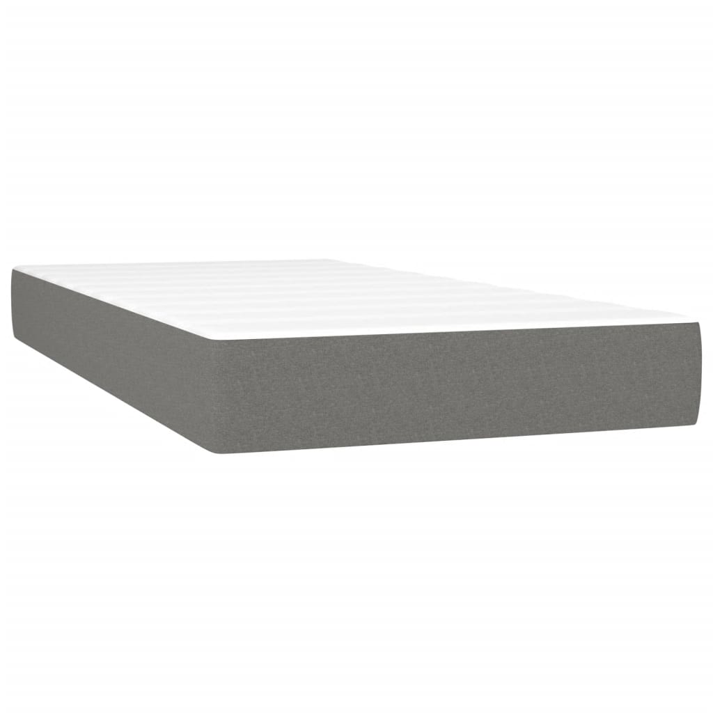 Slatted bed base LED mattress Dark gray 90x190cm Fabric