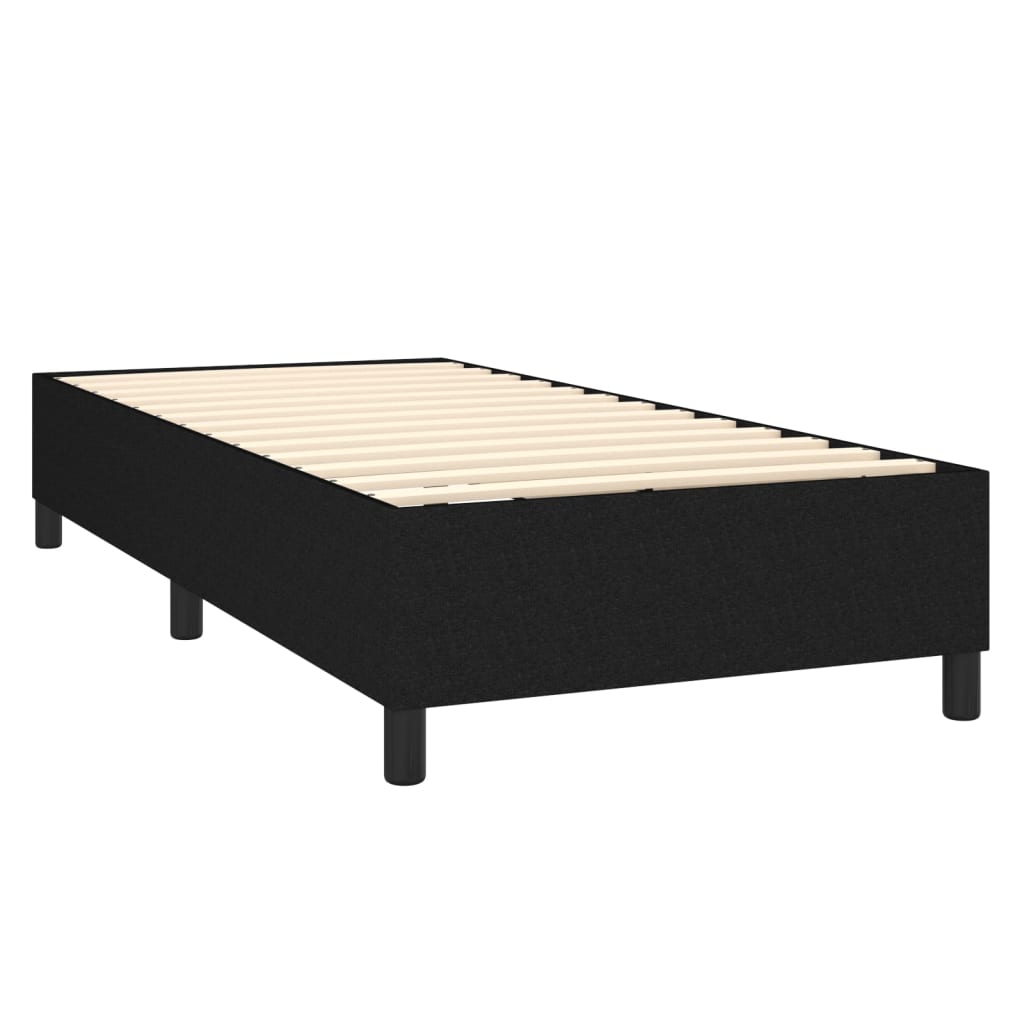 Bed slatted base mattress and LED Black 90x190 cm Fabric