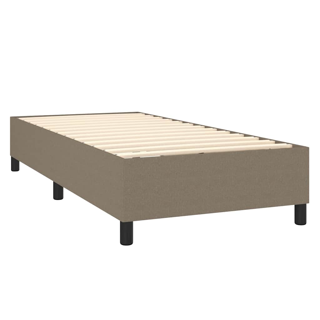 Sommier à lattes de lit matelas et LED Taupe 90x190 cm Tissu