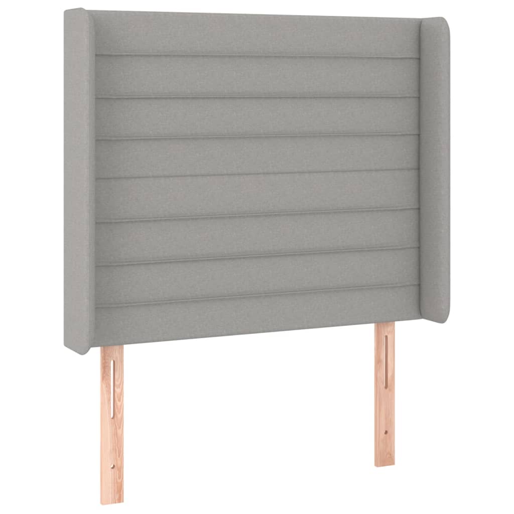 Slatted bed base LED mattress Light gray 90x200cm Fabric