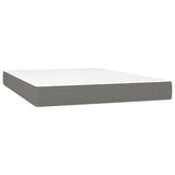 Slatted bed base LED mattress Dark gray 140x190 cm Fabric