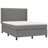 Sommier à lattes de lit matelas LED Gris foncé 140x200 cm Tissu