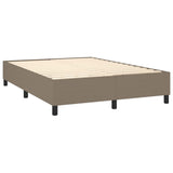 Sommier à lattes de lit matelas et LED Taupe 140x200 cm Tissu