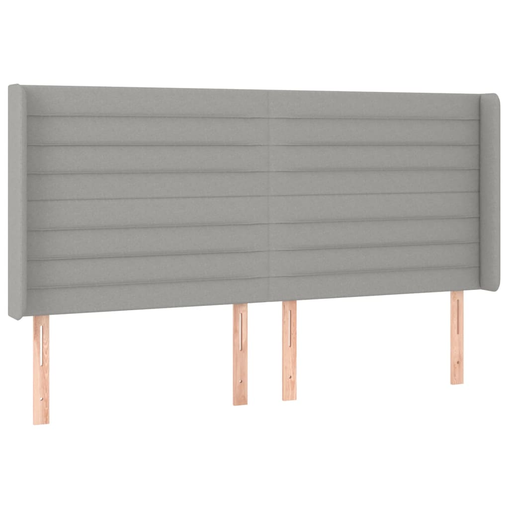 Sommier à lattes de lit matelas LED Gris clair 160x200 cm Tissu