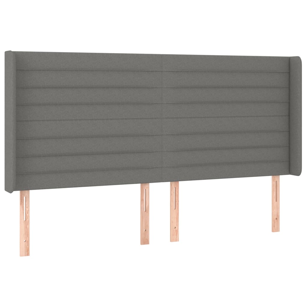 Slatted bed base LED mattress Dark gray 160x200 cm Fabric