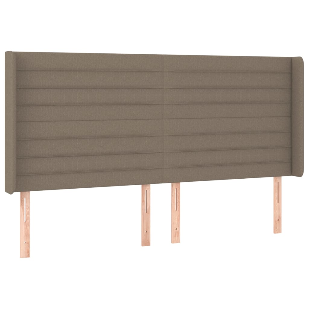 Sommier à lattes de lit matelas et LED Taupe 160x200 cm Tissu