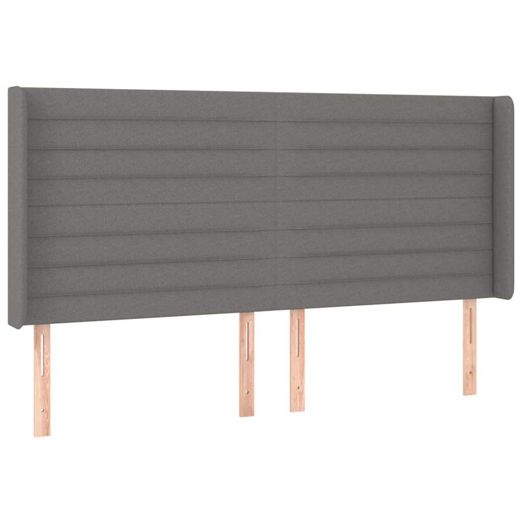 Slatted bed base LED mattress Dark gray 180x200 cm Fabric