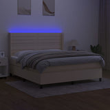 Lattenrostmatratze und LED-Creme-Stoff 180 x 200 cm