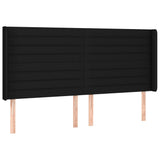 Sommier à lattes de lit matelas et LED Noir 200x200 cm Tissu