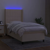 Lattenrostmatratze und LED-Creme-Stoff 80 x 200 cm