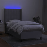 Sommier à lattes de lit matelas LED Gris clair 90x190cm Tissu